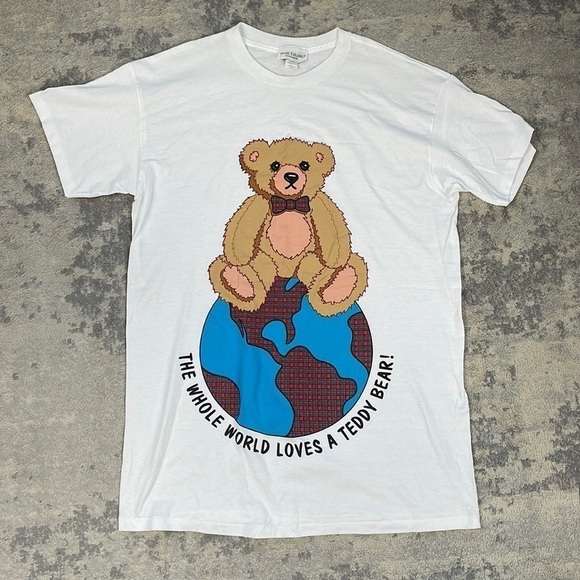 Rare Vintage True Colors Sleepwear Sleep Shirt Single Stitch Tube Teddy Bear OS - Picture 1 of 12
